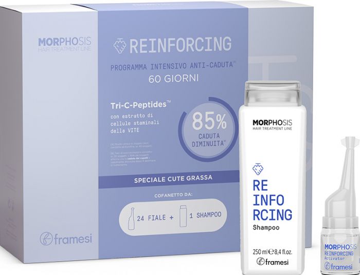 MORPHOSIS REINFORCING RETAIL KIT (sh 250ml + 24 pcs vials lotion) / طقم البيع بالتجزئة لتقوية التشكل (250 مل + 24 قطعة قوارير غسول)