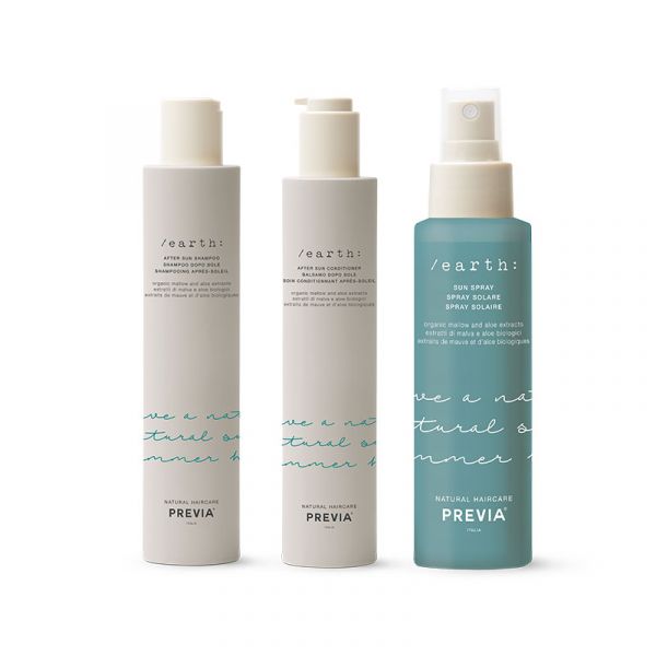 Earth - Sun Care Kit ( Sh + Cond + Sun Spray)  / إيرث - مجموعة العناية باشعر (شامبو + بلسم + بخاخ الشمس)
