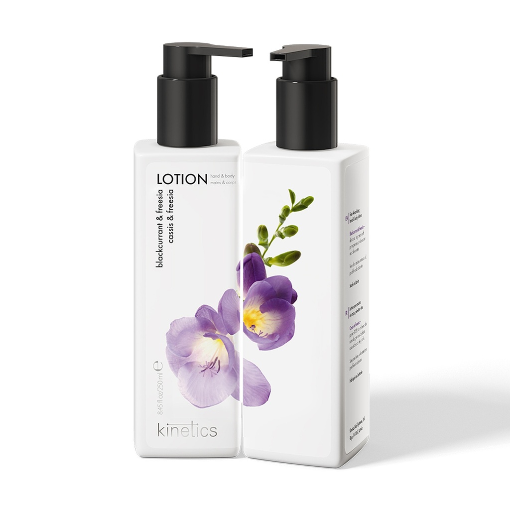 Kinetics Hand & Body Lotion Freesia & Blackcurrant 250ml / كينيتكس لوشن لليدين والجسم فريزيا وكشمش أسود 250 مل